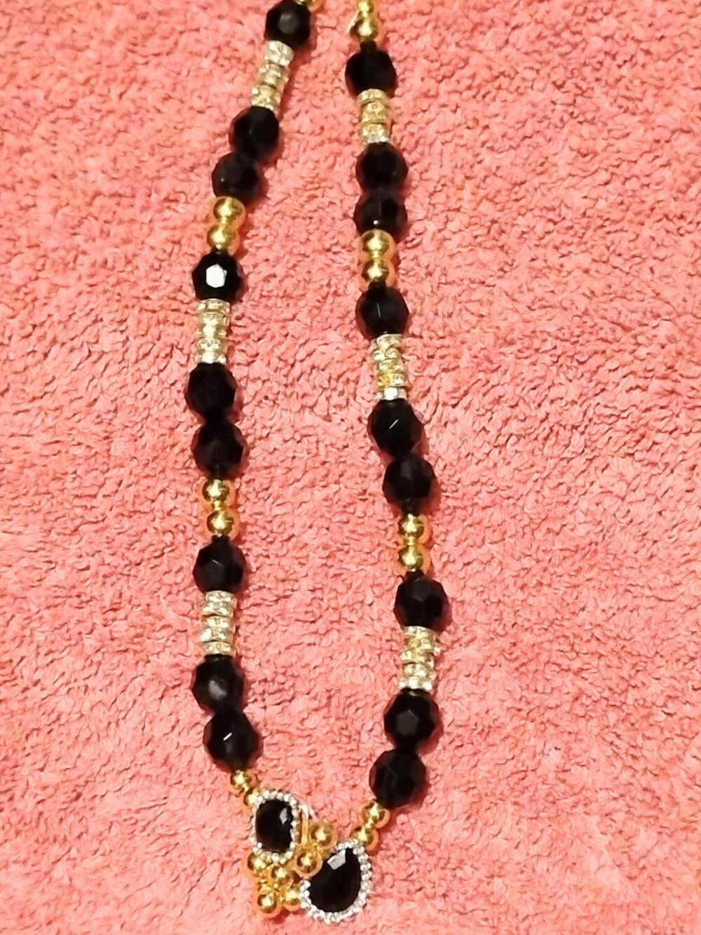 Black  diamond long necklace